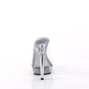 Průhledné pantofle na jehle a platformě SUL601/C/M | SULTRY-601 Fabulicious - zezadu Průhledné pantofle na jehle a platformě SUL601/C/M | SULTRY-601 Fabulicious - zezadu