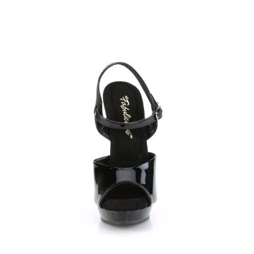 Černé erotické sandály na jehle a platformě SUL609/B/M | SULTRY-609 Fabulicious - zepředu Černé erotické sandály na jehle a platformě SUL609/B/M | SULTRY-609 Fabulicious - zepředu