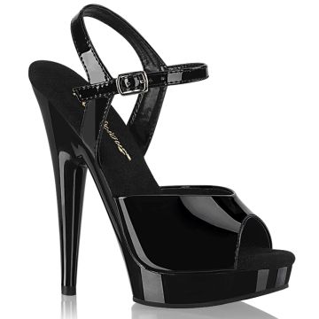 SULTRY-609 | Černé erotické sandály na jehle a platformě SUL609/B/M Fabulicious