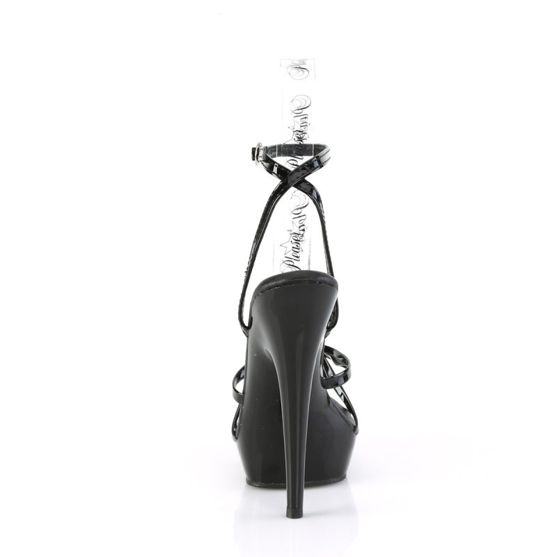 Černé lesklé sexy sandály SULTRY-638 SUL638/B/M | SULTRY-638 Fabulicious - zezadu