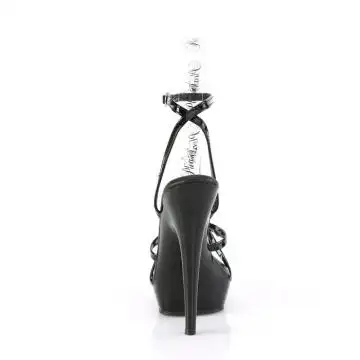 Černé lesklé sexy sandály SULTRY-638 SUL638/B/M | SULTRY-638 Fabulicious - zezadu