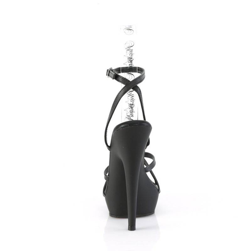 Černé sexy sandály SULTRY-638 SUL638/BFS/M z umělé kůže | SULTRY-638 Fabulicious - zezadu