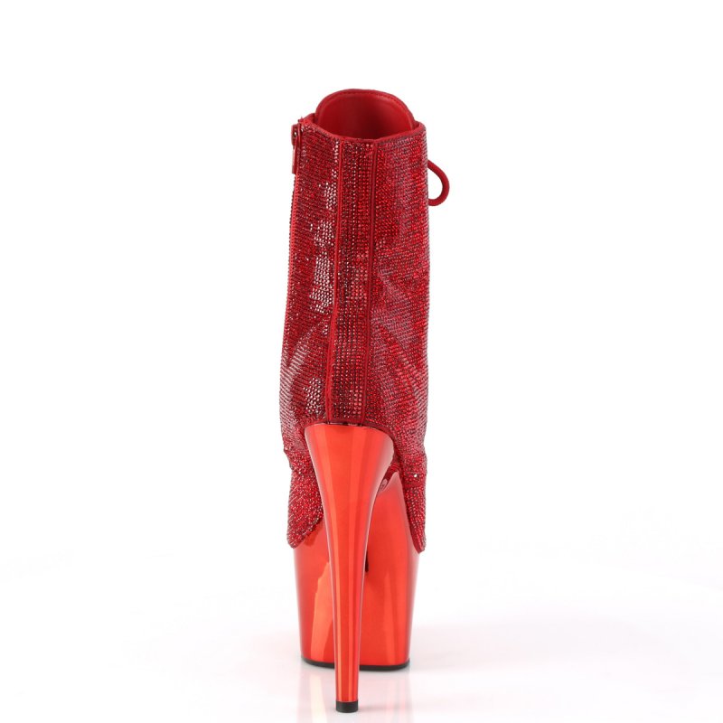 Červené luxusní go-go kozačky ADO1020CHRS/R/RCH | ADORE-1020CHRS Pleaser - zezadu