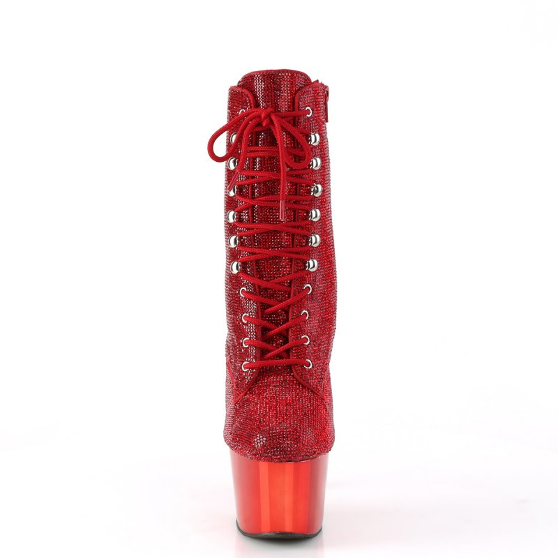 Červené luxusní go-go kozačky ADO1020CHRS/R/RCH | ADORE-1020CHRS Pleaser - zepředu