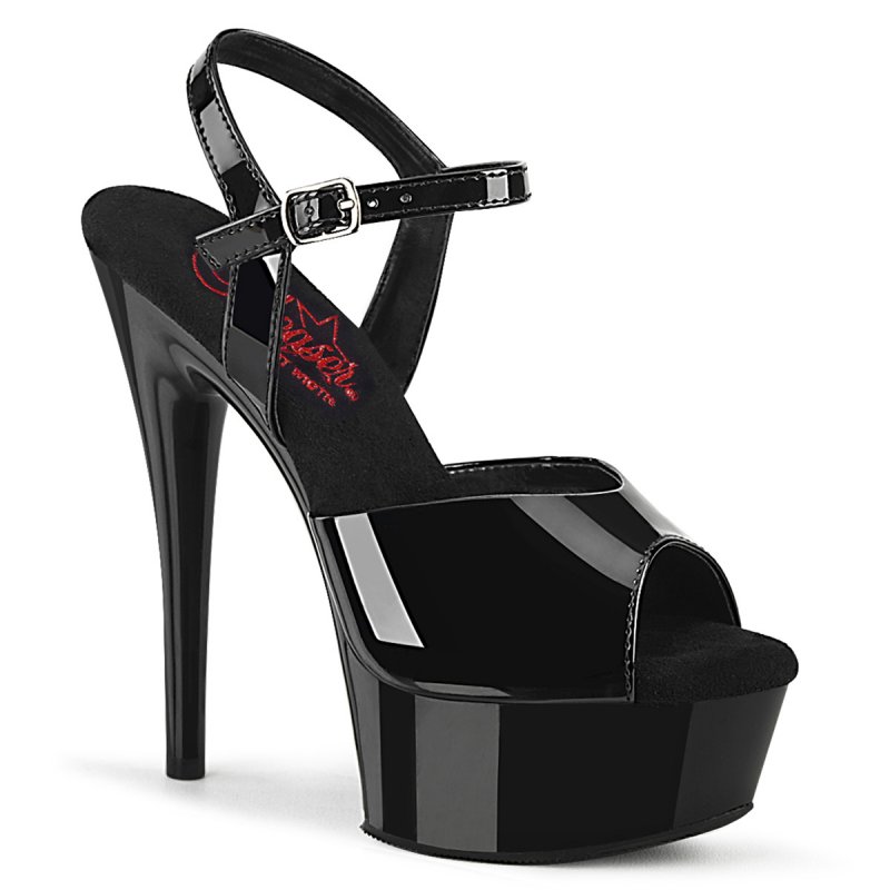 Černé sandály na vysokém podpatku a platformě EXC609/B/M | EXCITE-609 Pleaser