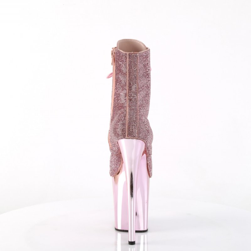 Růžové luxusní kozačky FLAM1020CHRS/BP/BPCH | FLAMINGO-1020CHRS Pleaser - zezadu
