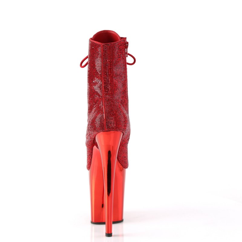 Červené luxusní kozačky FLAM1020CHRS/R/RCH | FLAMINGO-1020CHRS Pleaser - zezadu