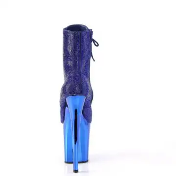 Modré luxusní kozačky FLAM1020CHRS/RYBL/M | FLAMINGO-1020CHRS Pleaser - zezadu