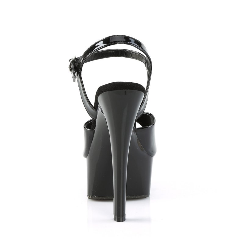 Černé sexy boty na pole dance GLM609/B/M | GLEAM-609 Pleaser - zezadu