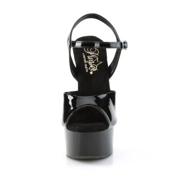 Černé sexy boty na pole dance GLM609/B/M | GLEAM-609 Pleaser - zepředu Černé sexy boty na pole dance GLM609/B/M | GLEAM-609 Pleaser - zepředu