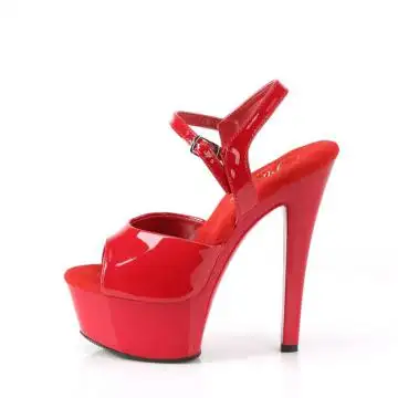 Červené sexy boty na pole dance GLM609/R/M | GLEAM-609 Pleaser - z vnitřku