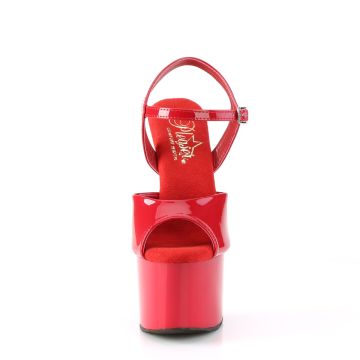 Červené pole dance taneční boty PASN709/R/M | PASSION-709 Pleaser - zepředu