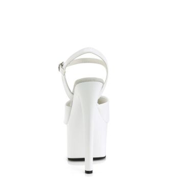 Bílé pole dance taneční boty PASN709/W/M | PASSION-709 Pleaser - zezadu