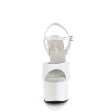 Bílé pole dance taneční boty PASN709/W/M | PASSION-709 Pleaser - zepředu