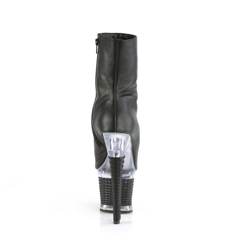 Černé kotníkové sexy kozačky Pleaser SPEC1012/BPU/C-B | SPECTATOR-1012 Pleaser - zezadu