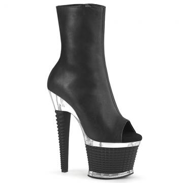 Erotické kozačky | Černé kotníkové sexy Pleaser SPEC1012/BPU/C-B