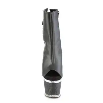 Černé matné kozačky s otevřenou špičkou SPEC1018/BPU/C-B | SPECTATOR-1018 Pleaser - zepředu