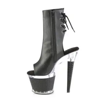 Černé matné kozačky s otevřenou špičkou SPEC1018/BPU/C-B | SPECTATOR-1018 Pleaser - z vnitřku