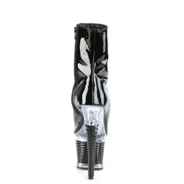 Černé taneční kozačky s otevřenou špičkou SPEC1021/B/C-B | SPECTATOR-1021 Pleaser - zezadu