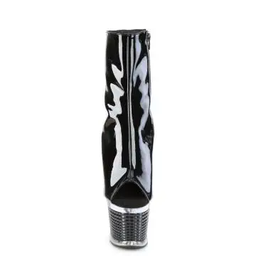 Černé taneční kozačky s otevřenou špičkou SPEC1021/B/C-B | SPECTATOR-1021 Pleaser - zepředu