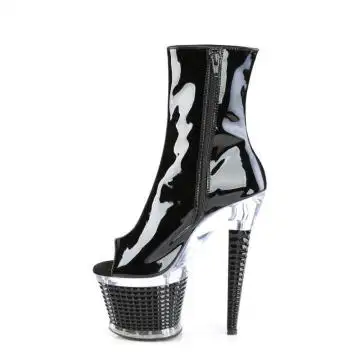 Černé taneční kozačky s otevřenou špičkou SPEC1021/B/C-B | SPECTATOR-1021 Pleaser - z vnitřku