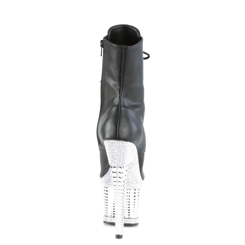 Luxusní kozačky s otevřenou špičkou SPEC1021RS/BPU/SRSCH | SPECTATOR-1021RS Pleaser - zezadu