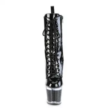 Černé kozačky pro striptýz tanečnice Pleaser SPEC1040/B/C-B | SPECTATOR-1040 Pleaser - zepředu