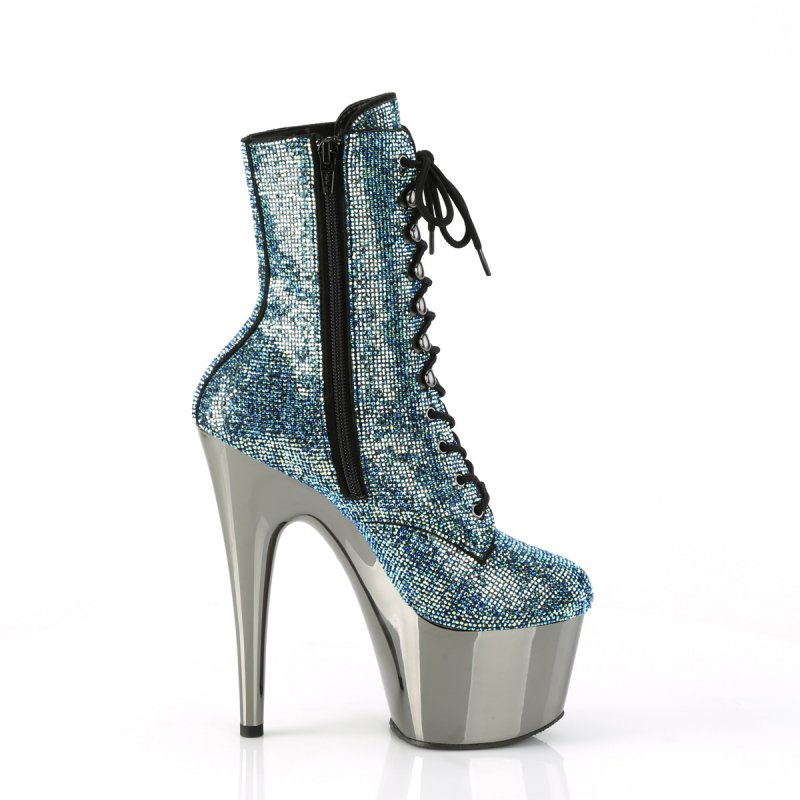 Tyrkysové luxusní go-go kozačky ADO1020CHRS/TUR/PWCH | ADORE-1020CHRS Pleaser - z vnějšku