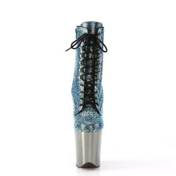 Tyrkysové luxusní kozačky FLAM1020CHRS/TUR/PCH | FLAMINGO-1020CHRS Pleaser - zepředu