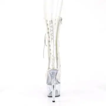 Průhledné kozačky Pleaser ADO1050C/C/M | ADORE-1050C Pleaser - zezadu