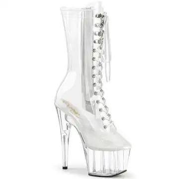 Průhledné kozačky Pleaser ADO1050C/C/M | ADORE-1050C Pleaser