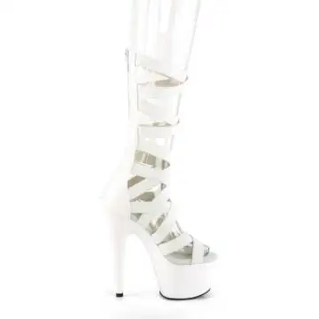 Bílé páskové boty Pleaser ADO700-48/WELS/M | ADORE-700-48 Pleaser - z vnějšku