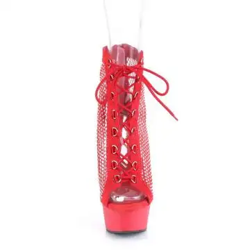 Červené kotníčkové boty pro tanečnice DEL600-33RM/RFS-RS/M | DELIGHT-600-33RM Pleaser - zepředu