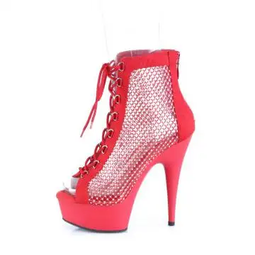 Červené kotníčkové boty pro tanečnice DEL600-33RM/RFS-RS/M | DELIGHT-600-33RM Pleaser - z vnitřku