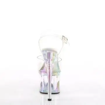 Průhledné sandály s hologramem Pleaser ESTM708RBP/C/CHG | ESTEEM-708RBP Pleaser - zezadu