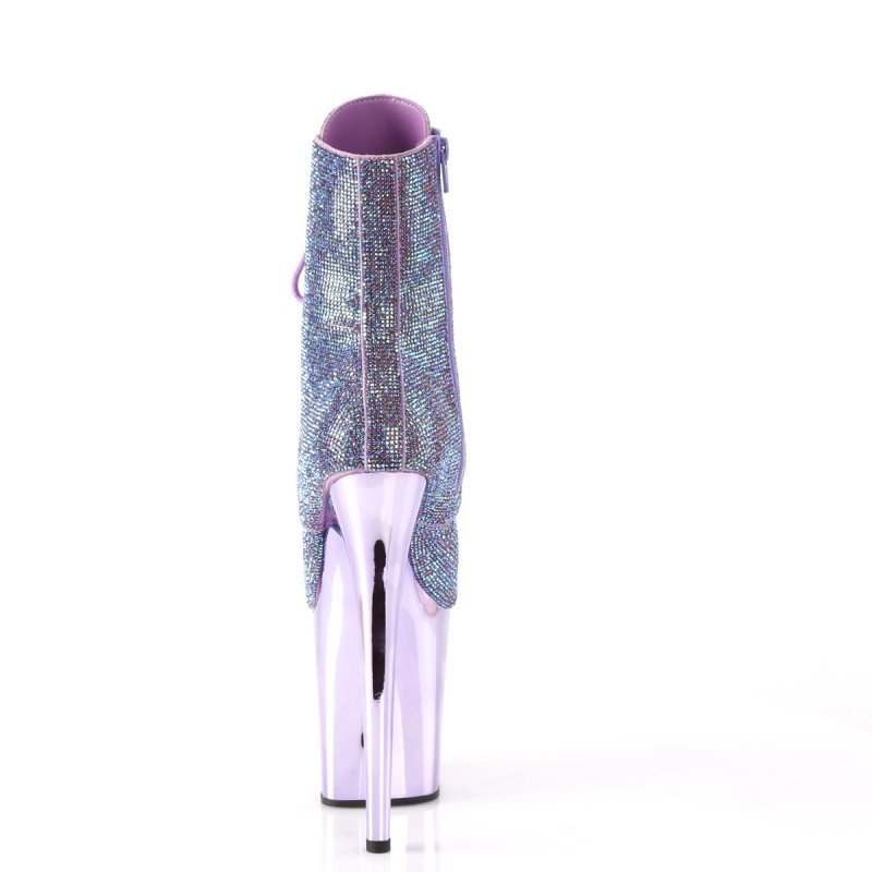 Fialové luxusní kozačky FLAM1020CHRS/LV/LVCH | FLAMINGO-1020CHRS Pleaser - zezadu