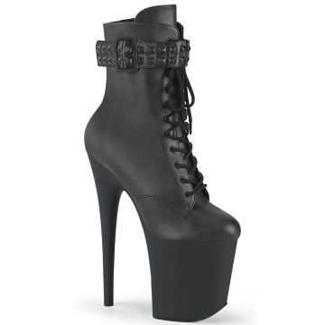 Erotické kozačky | Černé na pole dance Pleaser FLAM1020STR/BPU/M