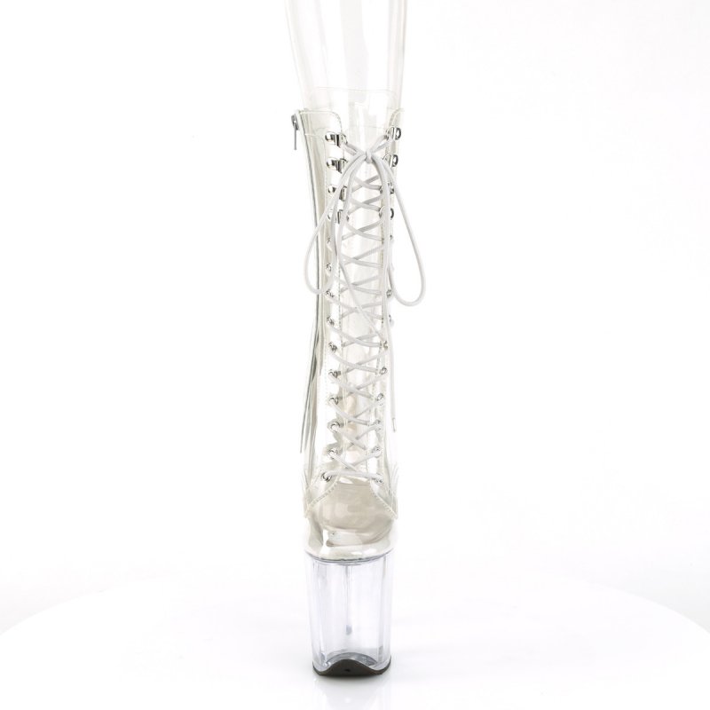 FLAMINGO-1050C průhledné kozačky | FLAMINGO-1050C Pleaser - zepředu