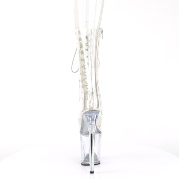 FLAMINGO-1050C průhledné kozačky Pleaser - zezadu