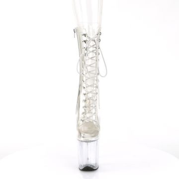 FLAMINGO-1050C průhledné kozačky | FLAMINGO-1050C Pleaser - zepředu FLAMINGO-1050C průhledné kozačky | FLAMINGO-1050C Pleaser - zepředu