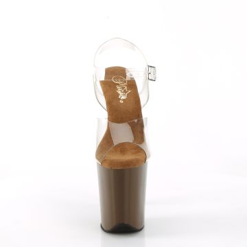 Hnědé taneční boty FLAM808/C/MOC | FLAMINGO-808 Pleaser - zepředu