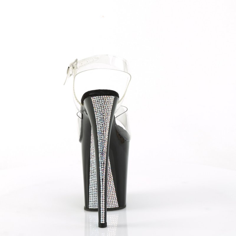 Sexy boty Pleaser se zdobeným podpatkem FLAM808CRS-2/C/B-SRS | FLAMINGO-808CRS-2 Pleaser - zezadu