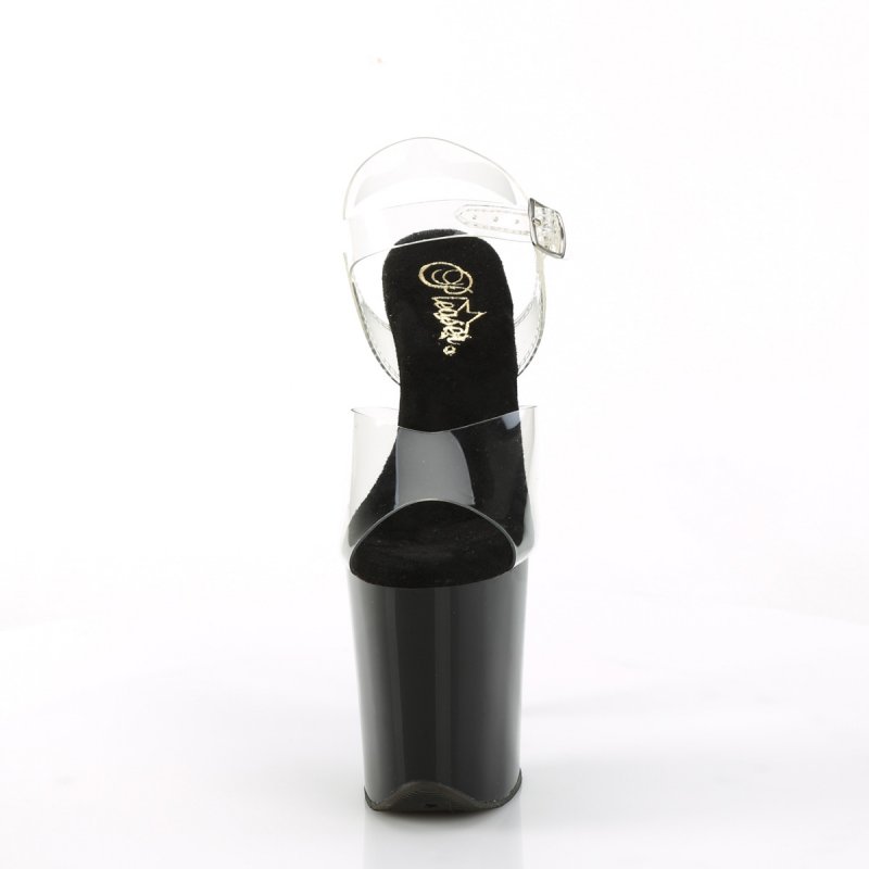 Sexy boty Pleaser se zdobeným podpatkem FLAM808CRS-2/C/B-SRS | FLAMINGO-808CRS-2 Pleaser - zepředu