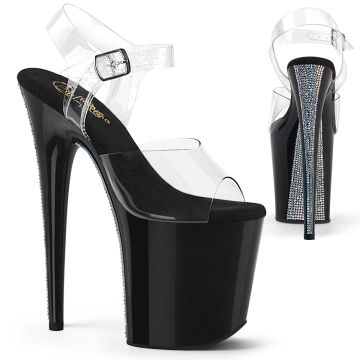Sandály na pole dance | Sexy boty Pleaser se zdobeným podpatkem FLAM808CRS-2/C/B-SRS