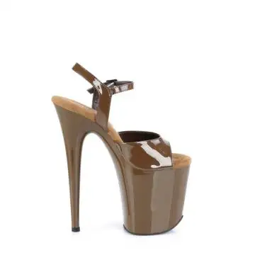 Hnědé taneční sandály FLAM809/MOC/M | FLAMINGO-809 Pleaser - z vnějšku