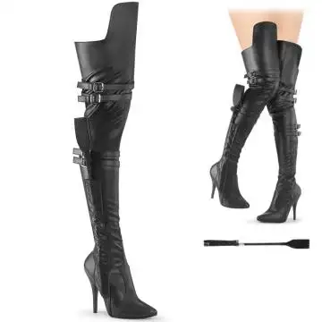 Černé matné erotické kozačky pro BDSM SED3080/BPU | SEDUCE-3080 Pleaser