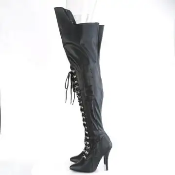 BDSM kozačky pro dominy SED3082/B/PU | SEDUCE-3082 Pleaser - z vnitřku