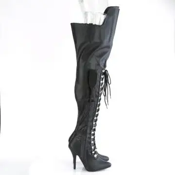 BDSM kozačky pro dominy SED3082/B/PU | SEDUCE-3082 Pleaser - z vnějšku