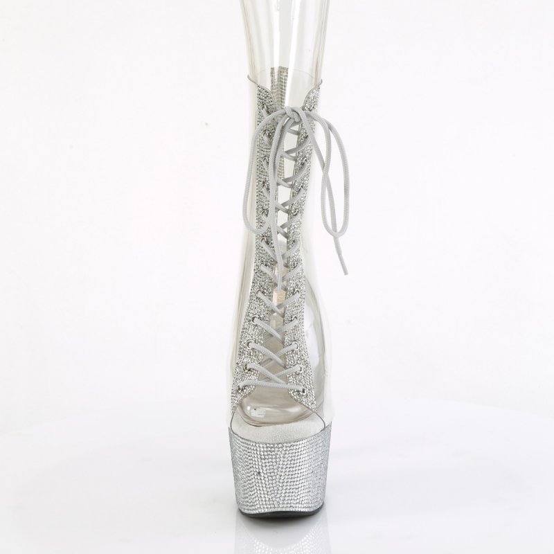 Luxusní go-go boty BEJ1016C-2-7/C/SRS Pleaser | BEJEWELED-1016C-2-7 Pleaser - zepředu