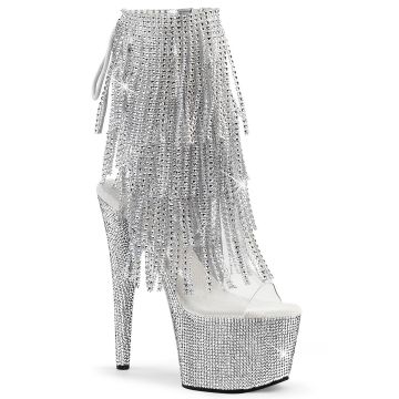 BEJEWELED-1017RSF-7 | Luxusní go-go boty Pleaser s třásněmi BEJ1017RSF-7/C-S/SRS